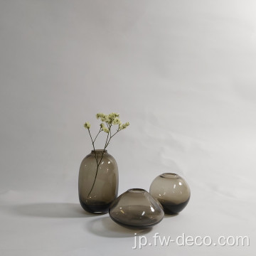 スモーキーなミニ花瓶が各種、ターコイズ、3つのセット